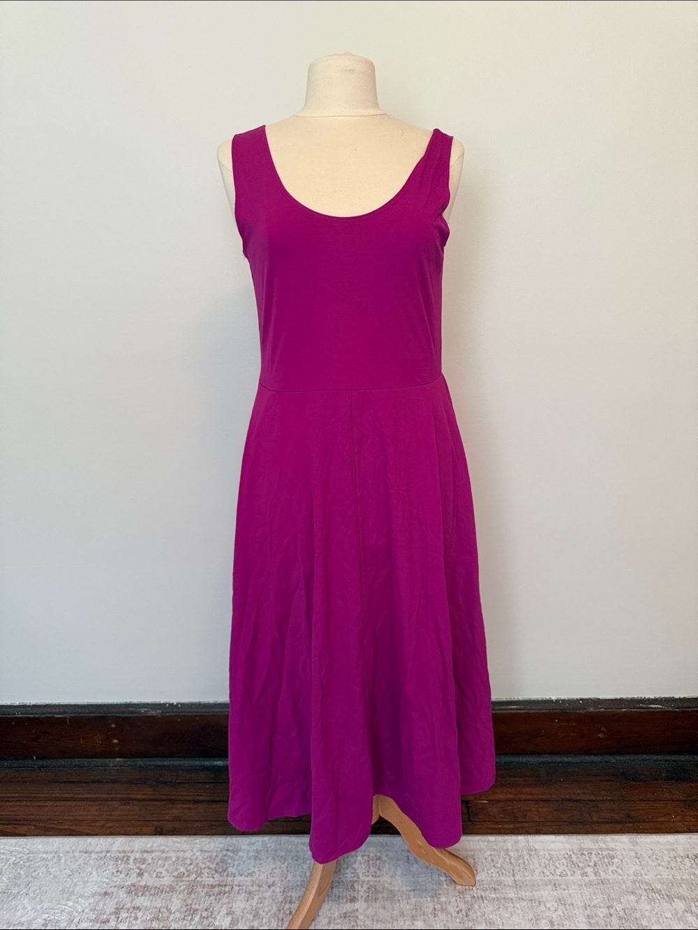 MSK Sleeveless Scoop-Neck Midi Dress in Fuchsia